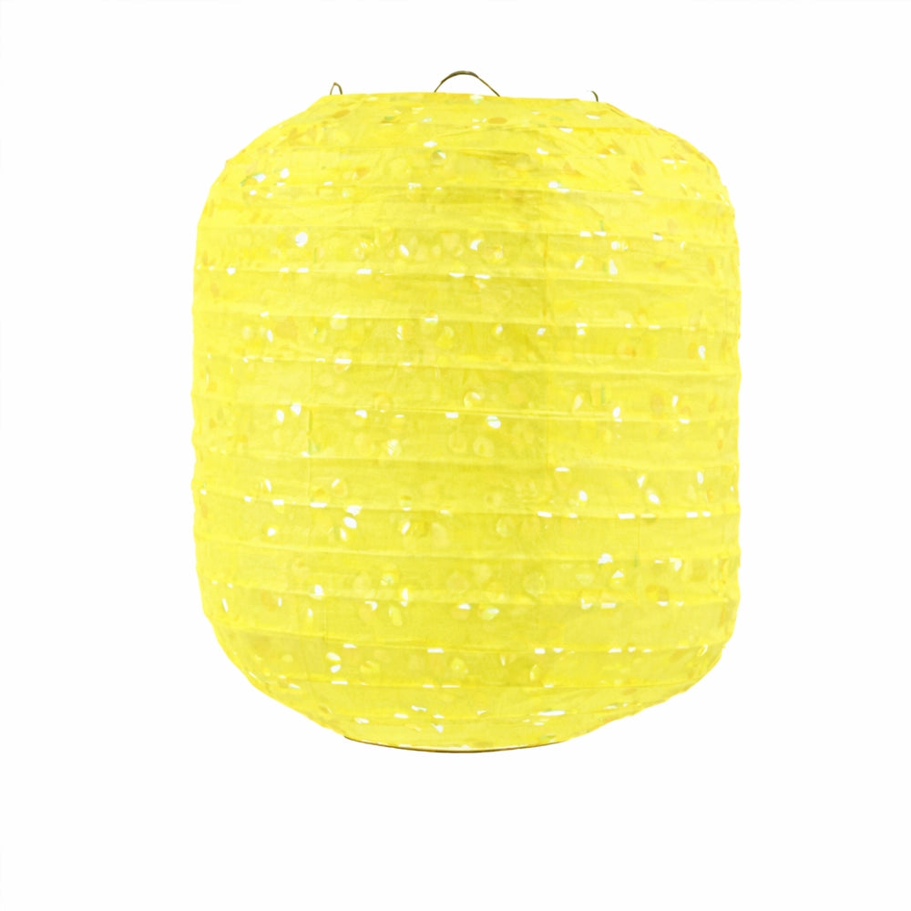 Lanterne Ajourée Jaune Lumineuse