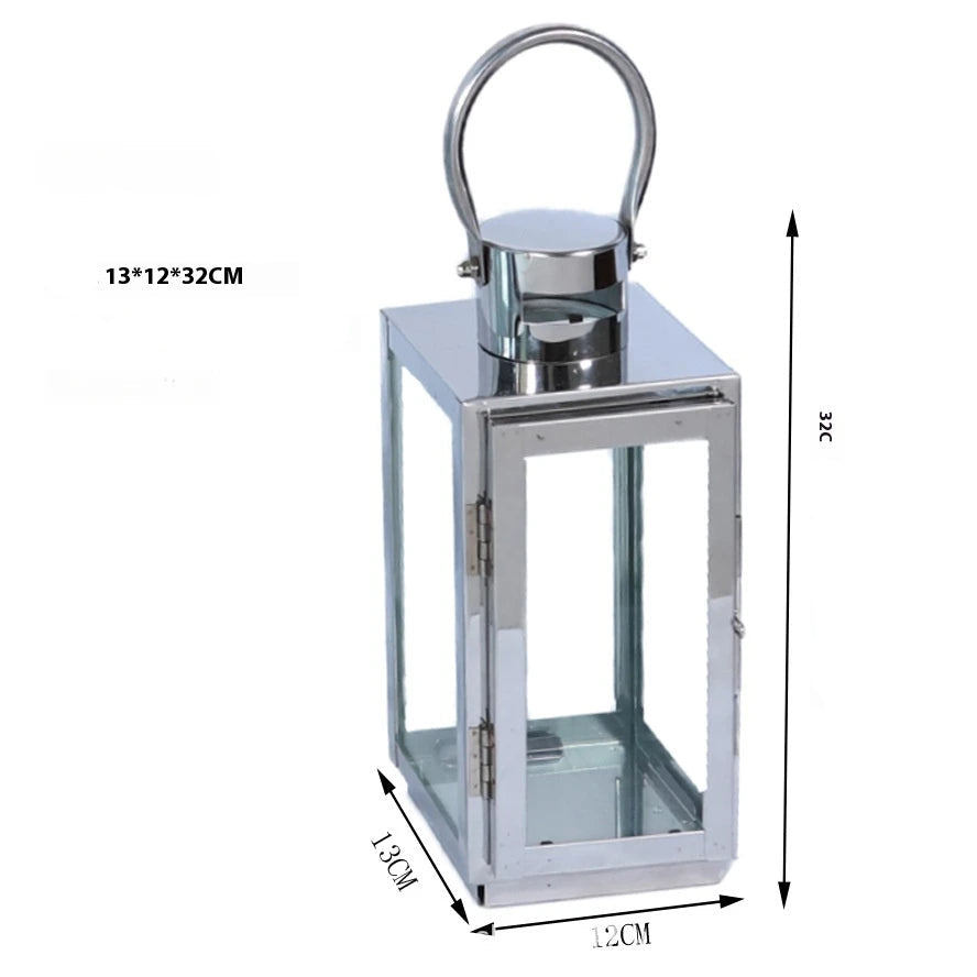 Lanterne Minimaliste en Acier Inoxydable raffinée