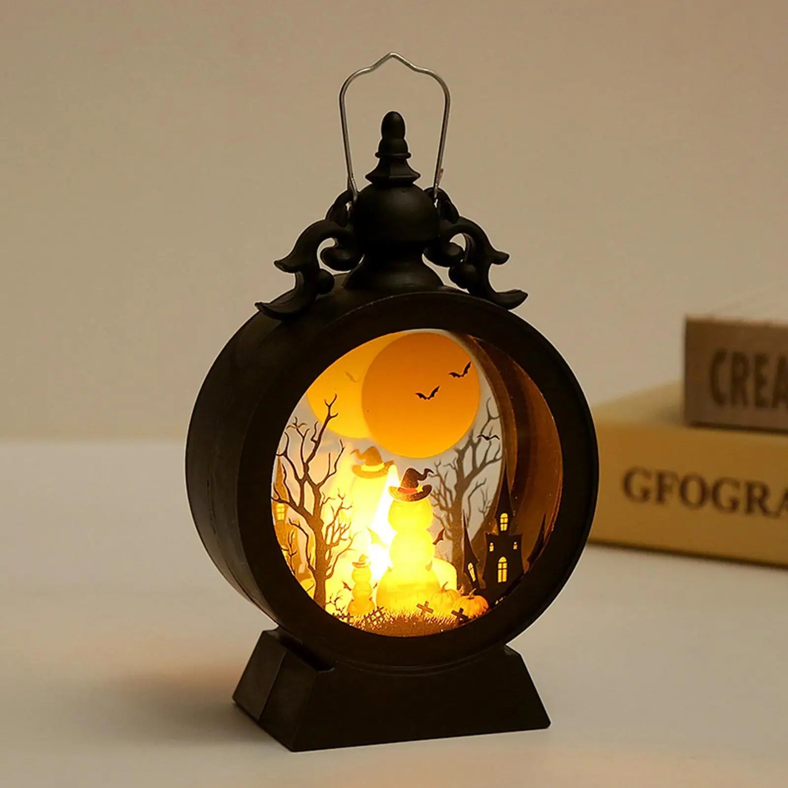 Lanterne Ronde Citrouille Halloween stylé