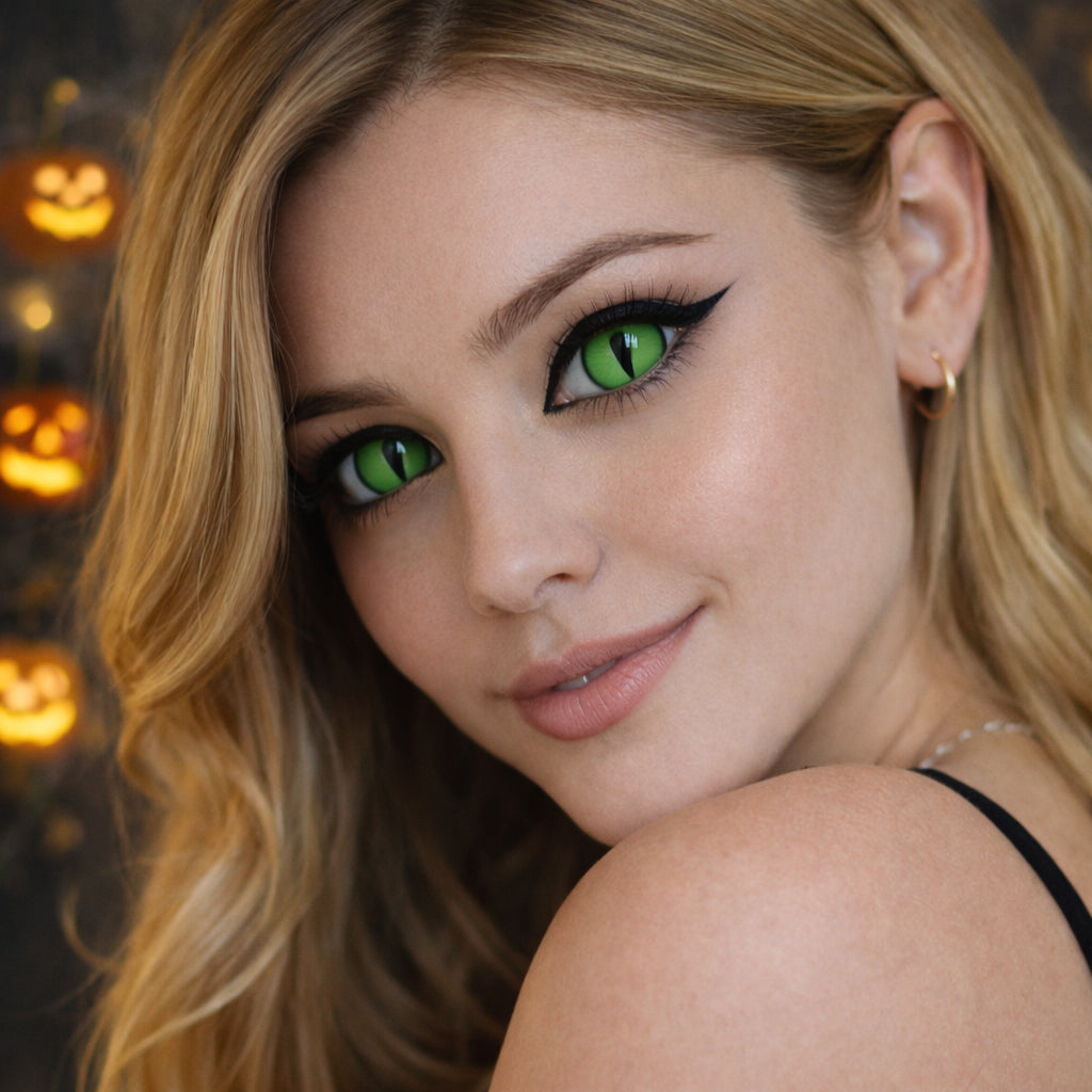 Lentille Halloween Œil de Chat Vert