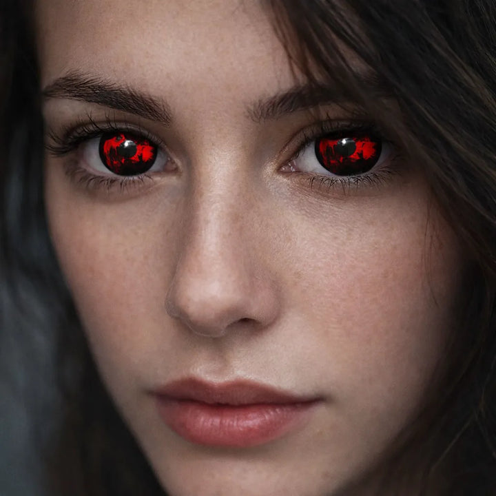 Lentilles Noires Reflets Rouges