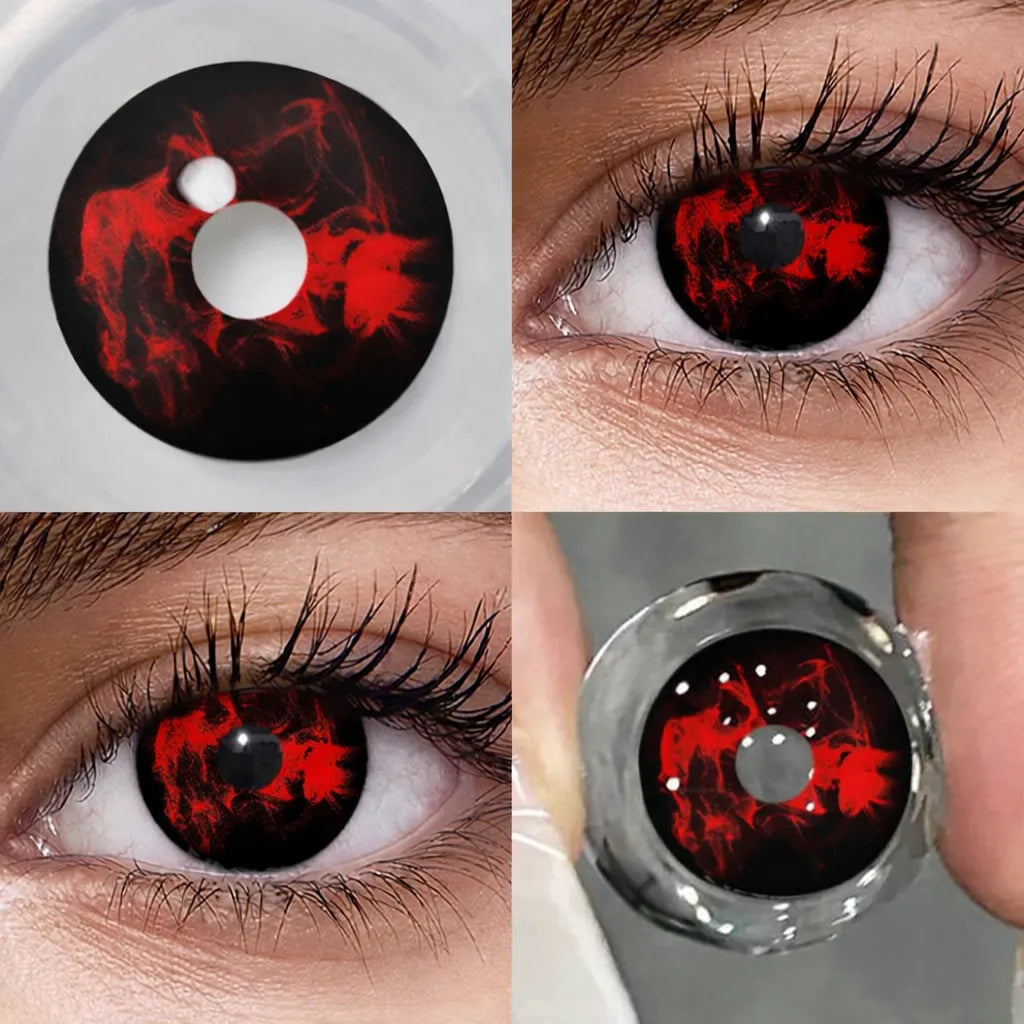Lentilles Noires Reflets Rouges Chic