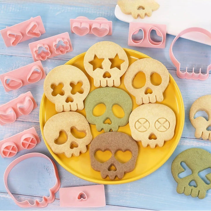 Lot de 10 Emporte-Pièces Crâne Halloween