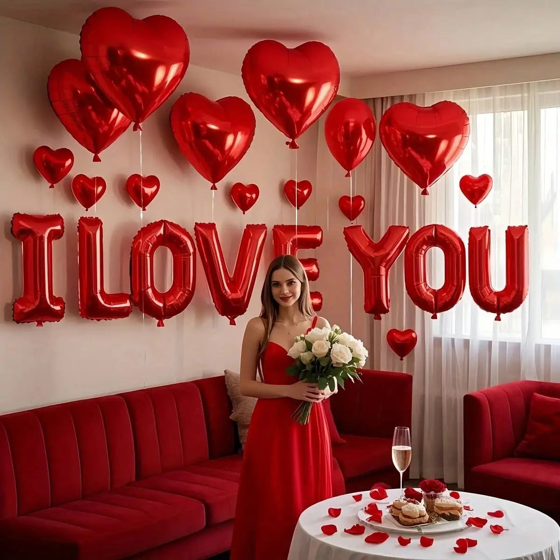 Lot de Ballons I LOVE YOU