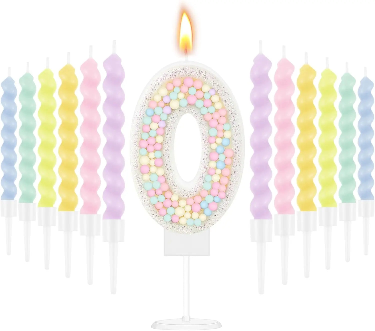 Lot de Bougies Anniversaire Pastel
