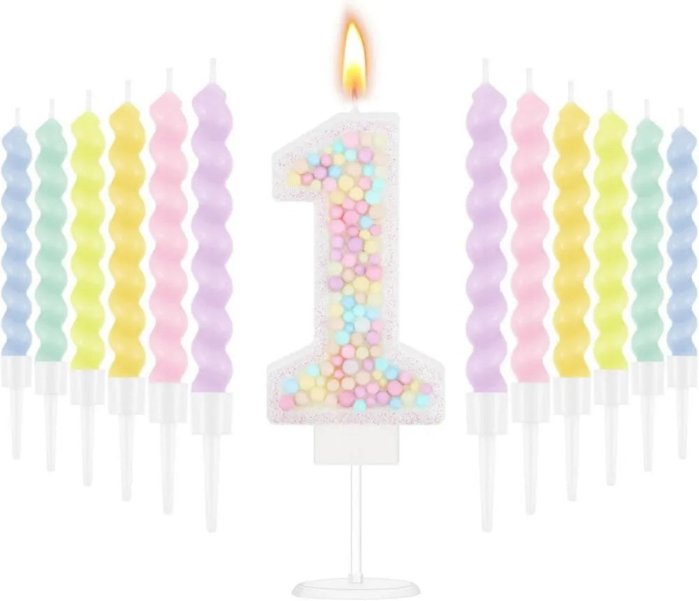 Lot de Bougies Anniversaire Pastel 1