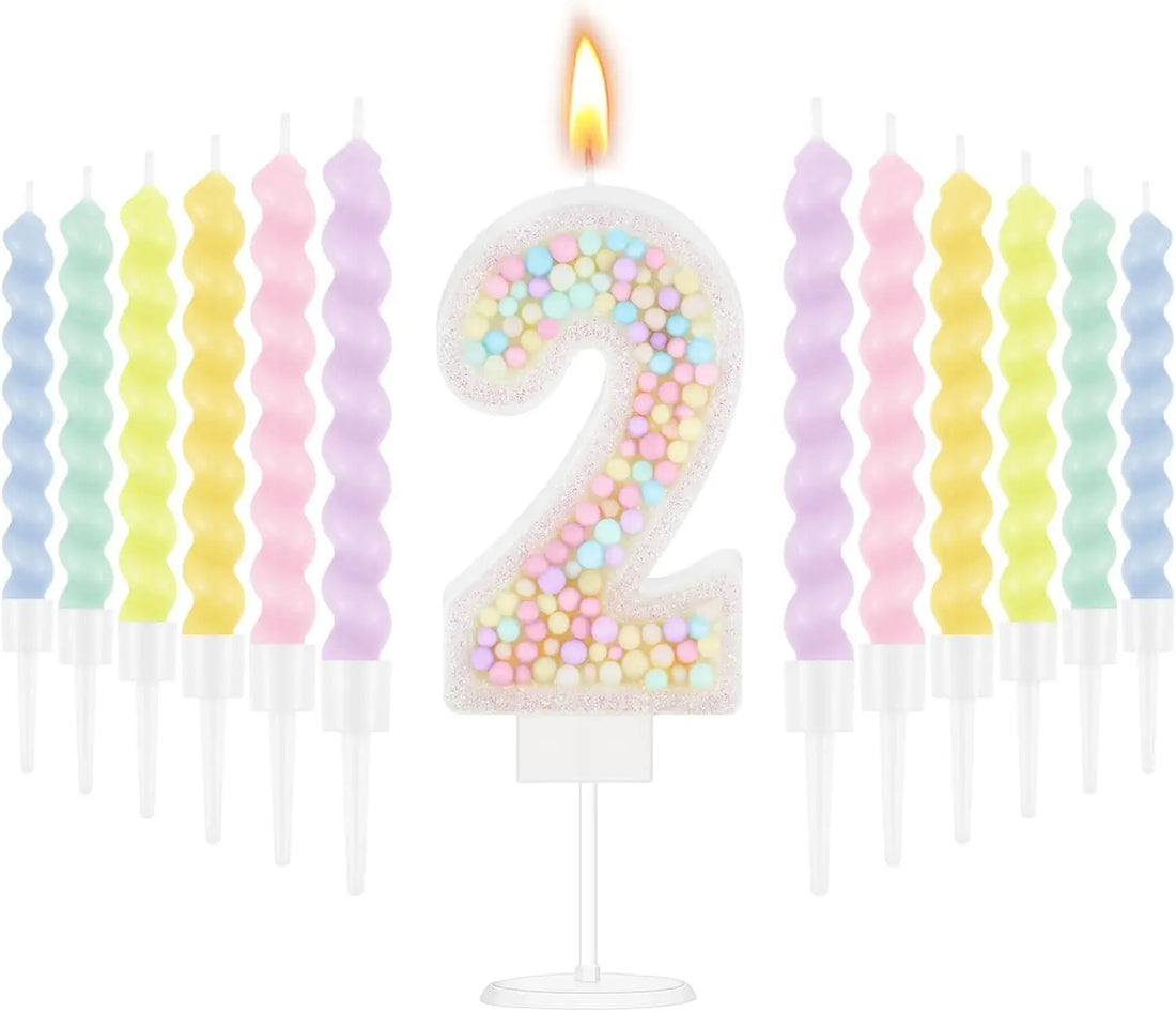 Lot de Bougies Anniversaire Pastel 2