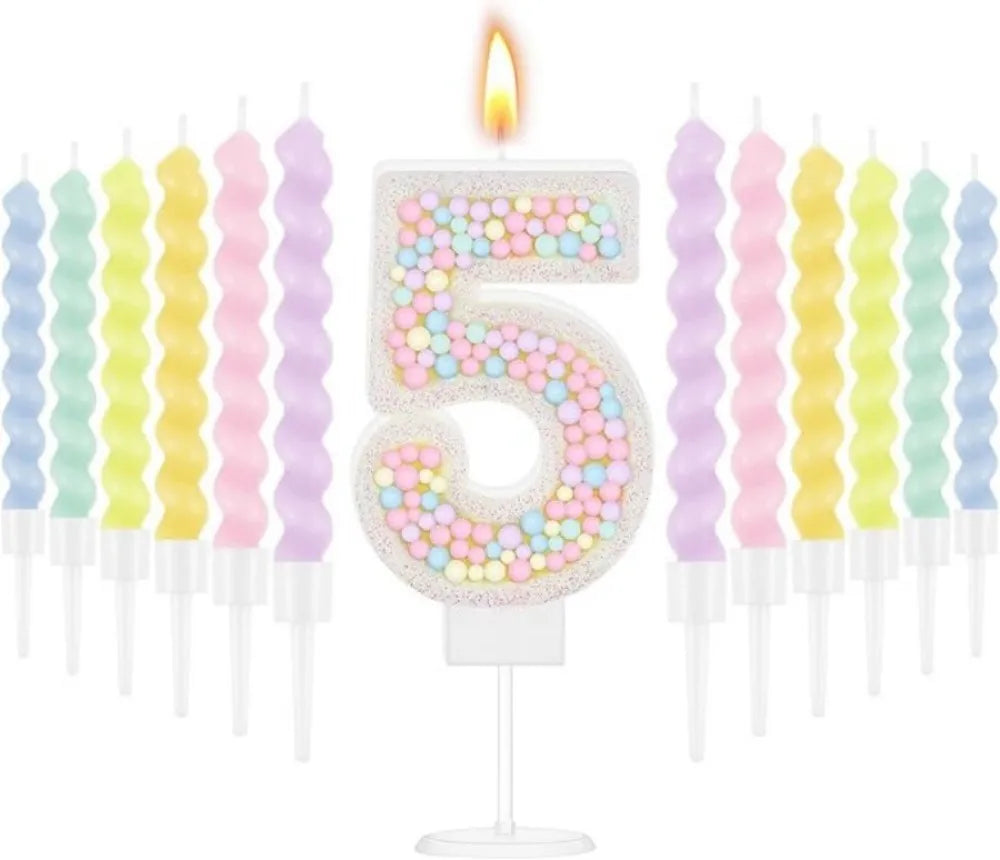 Lot de Bougies Anniversaire Pastel 5