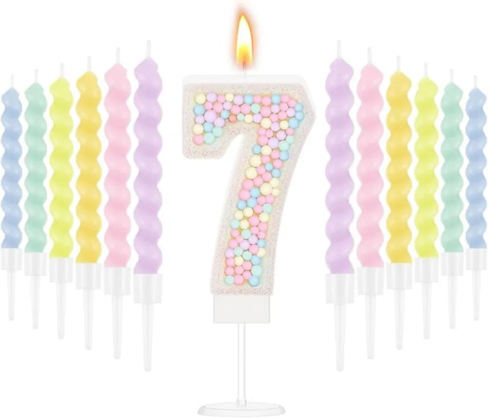 Lot de Bougies Anniversaire Pastel 7