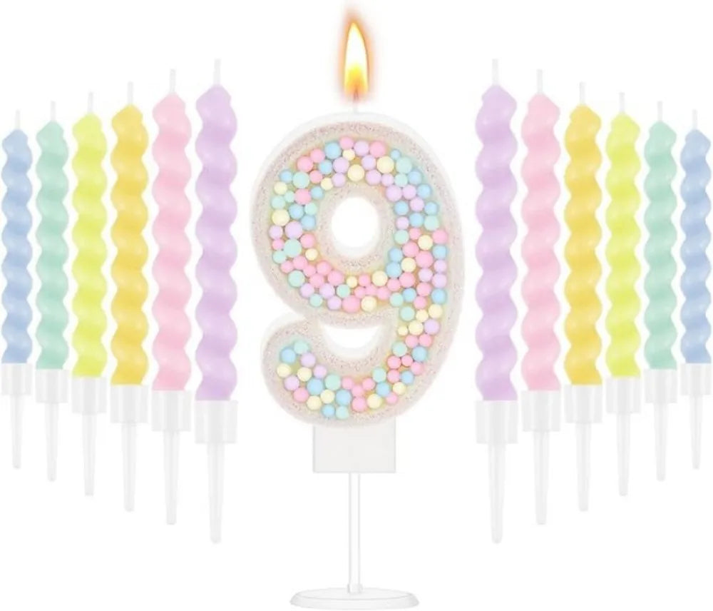 Lot de Bougies Anniversaire Pastel 9