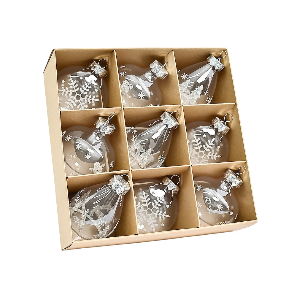 Lot de Boules Transparentes Peintes Argenté
