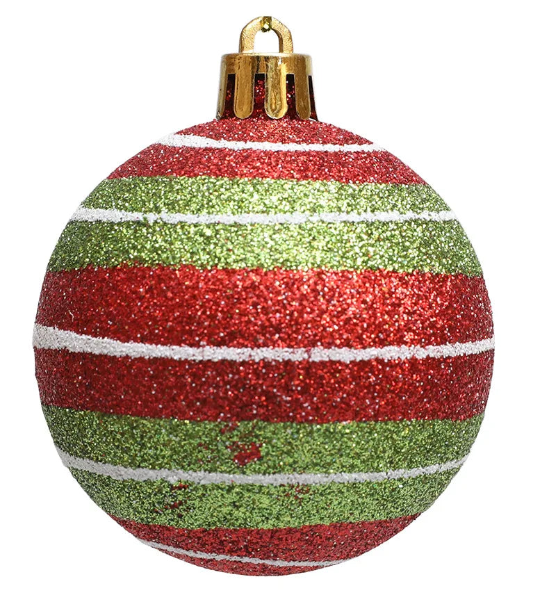 Lot de Boules de Noël Vertes Peintes légers