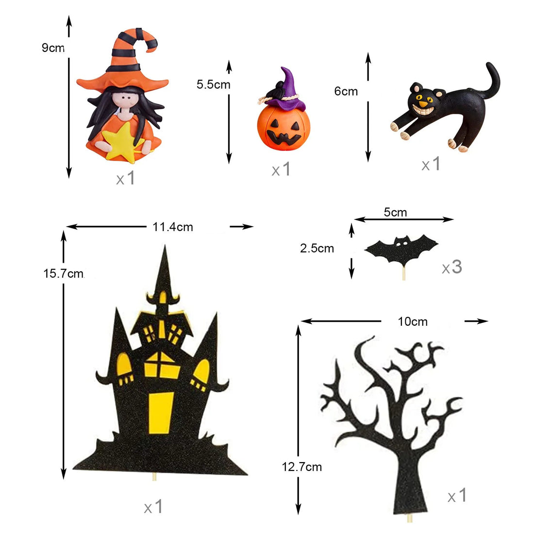 Lot de Cake Toppers Halloween stylé