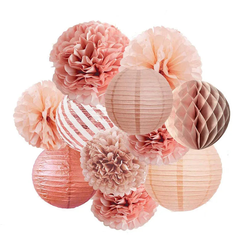 Lot de Lanternes Décoratives Aux Nuances Rose raffiné