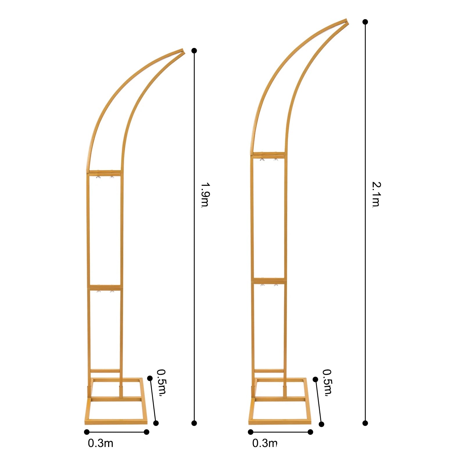 Lot de Supports Demi-arc Dorés Mariage Affirmé