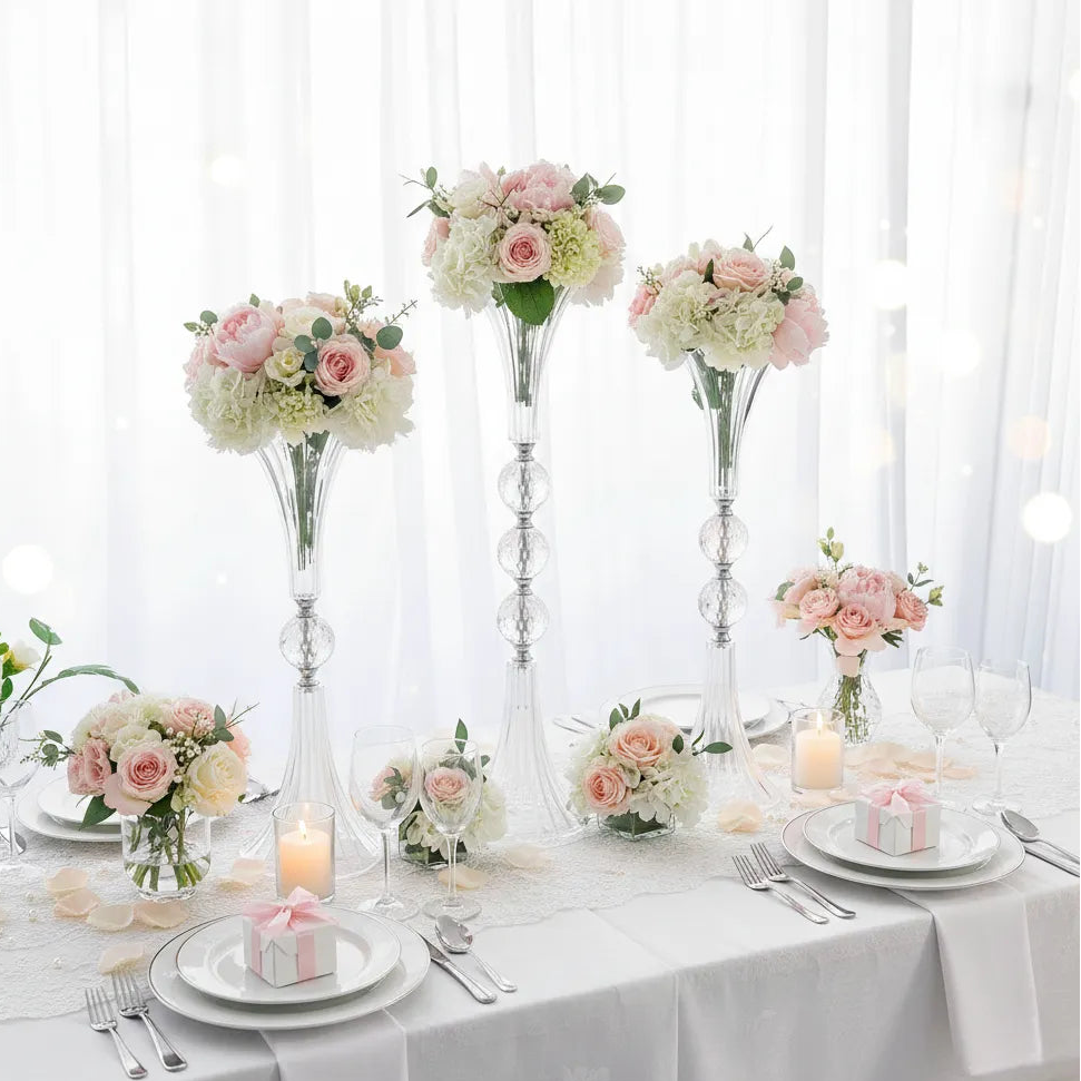 Lot de Vases Centre de Table Mariage en Acrylique