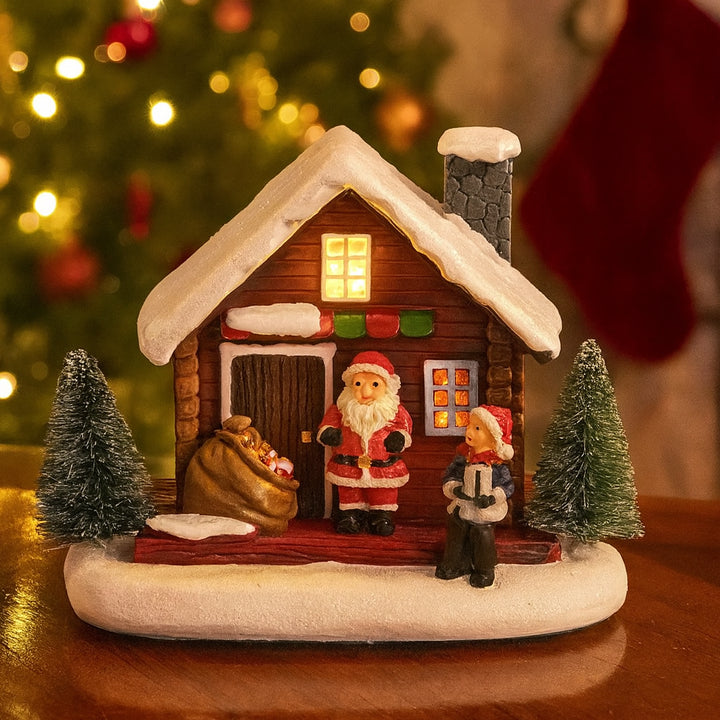 Maison Enneigée Village Noël