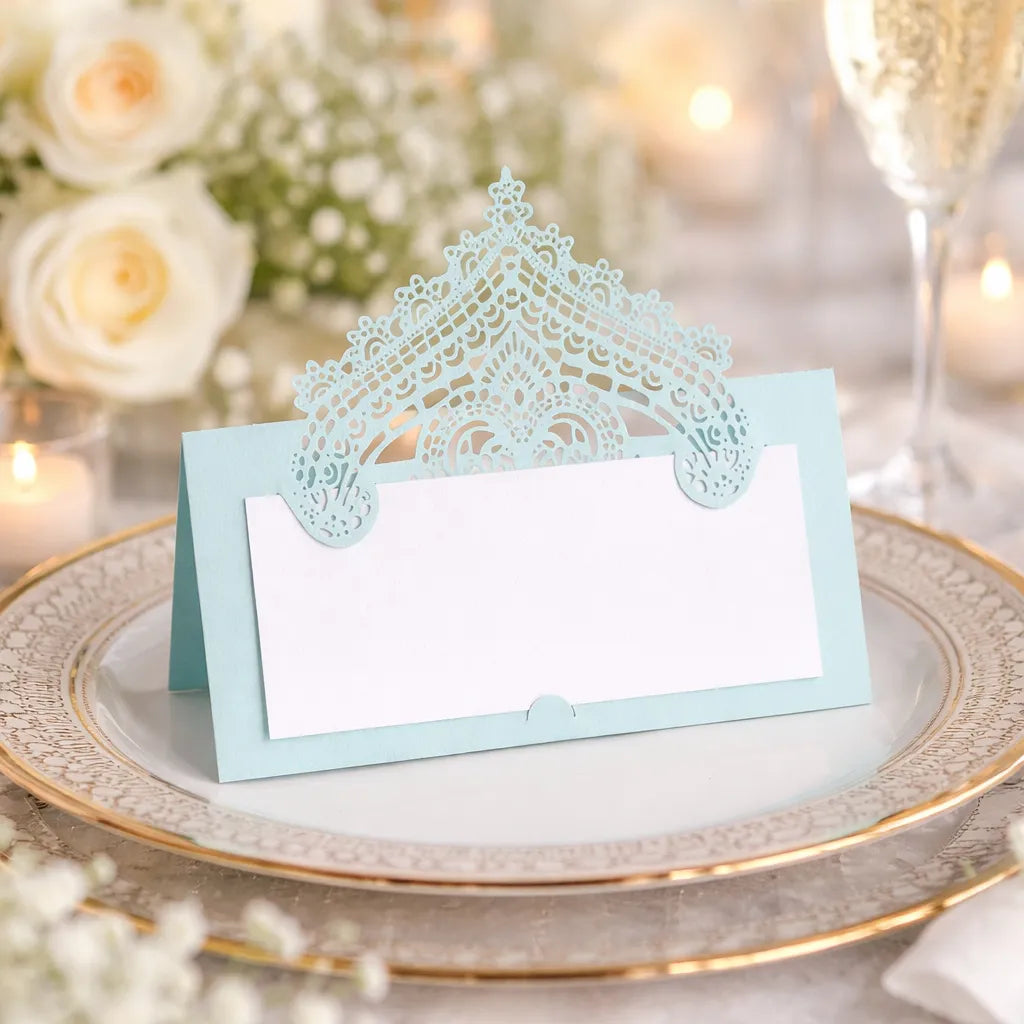 Marque Place Mariage Bleu Ciel Ajouré
