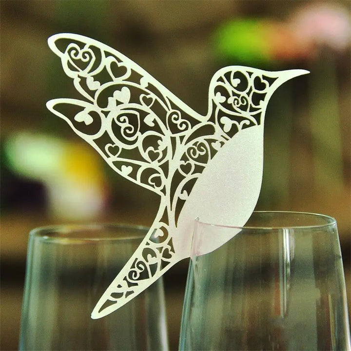 Marque Place Oiseau pour Verre Mariage