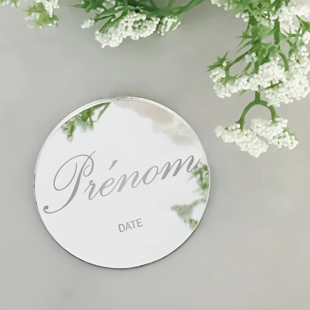Marque Place Rond Miroir Personnalisable