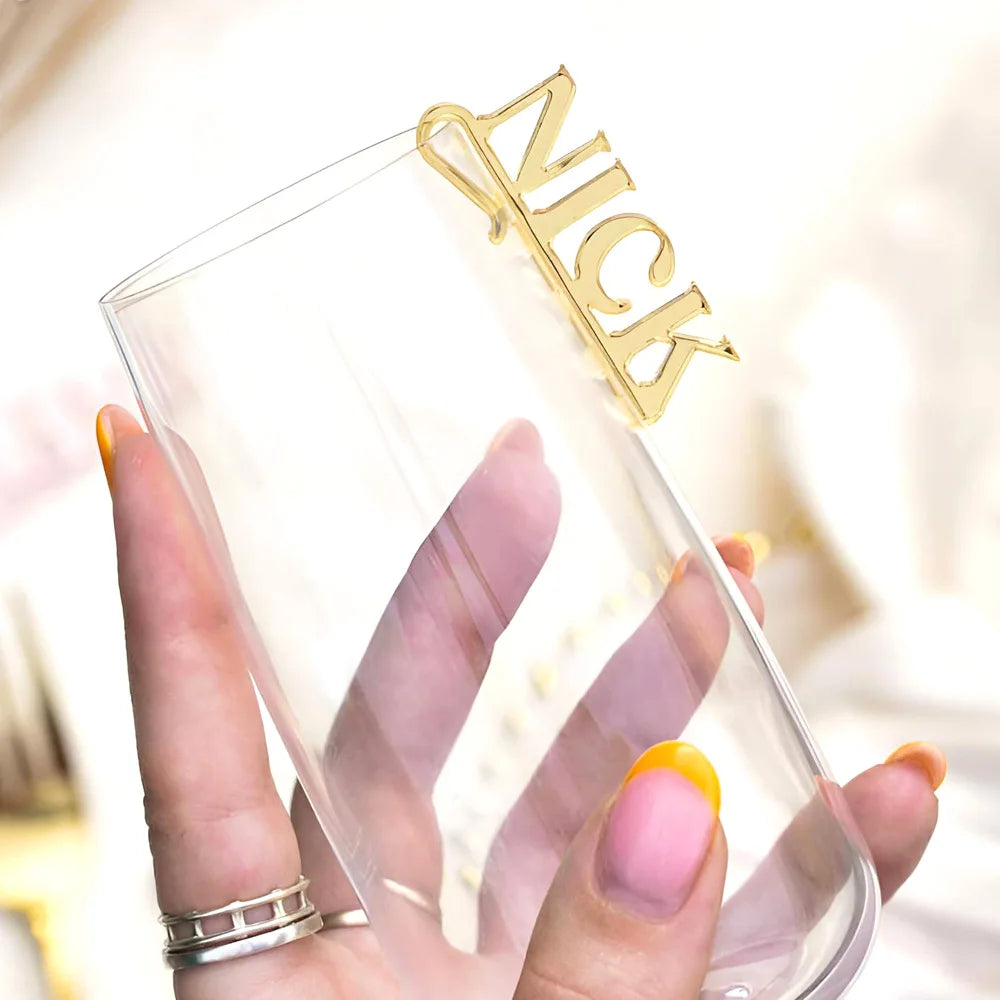 Marque Place pour Verre en Acrylique Personnalisé Jaune