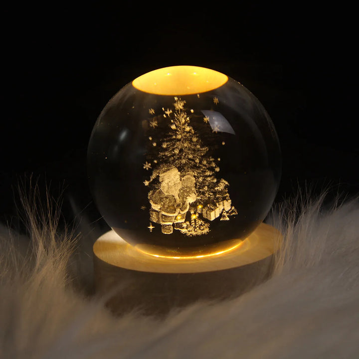Mini Lampe LED Boule de Cristal Noël