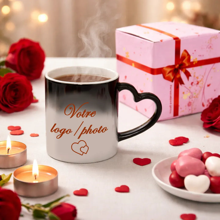Mug Magique Cœur Saint-Valentin Personnalisable