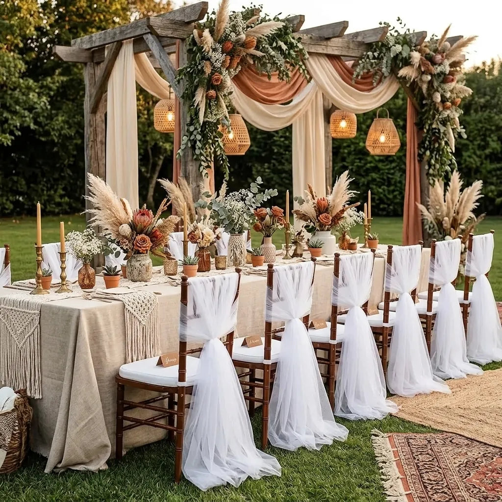 Nœud de Chaise Mariage Tulle Unique