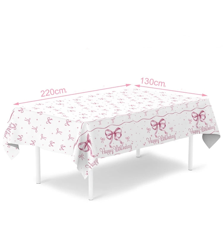 Nappe Anniversaire Birthday à Nœuds  Girly