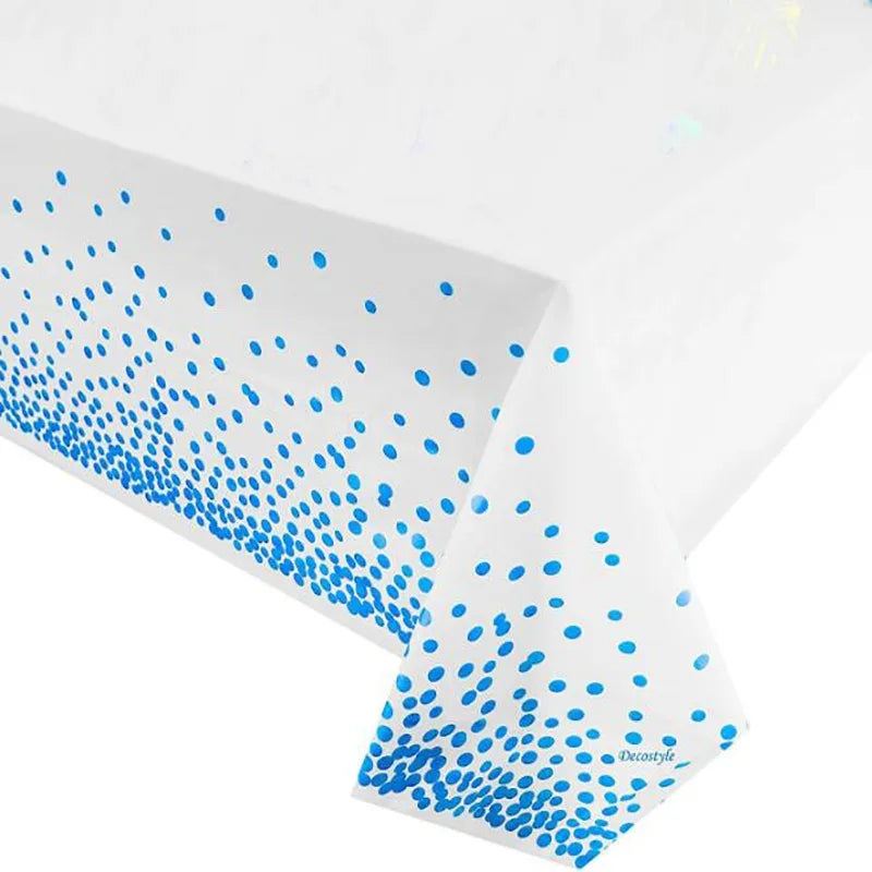 Nappe Anniversaire Blanc Et Bleu