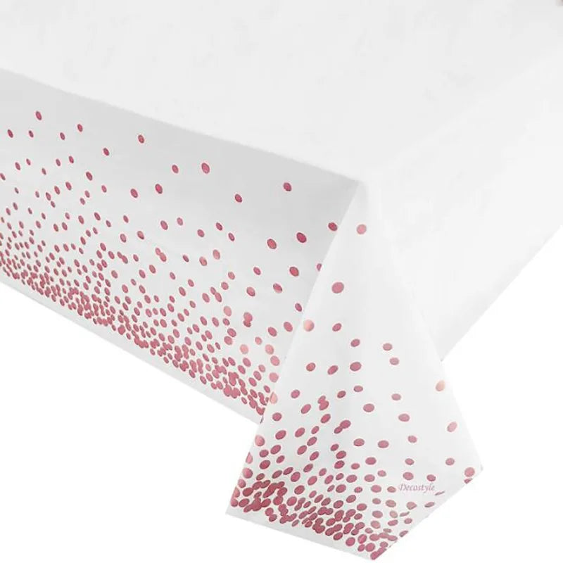 Nappe Anniversaire Blanc Et Rose