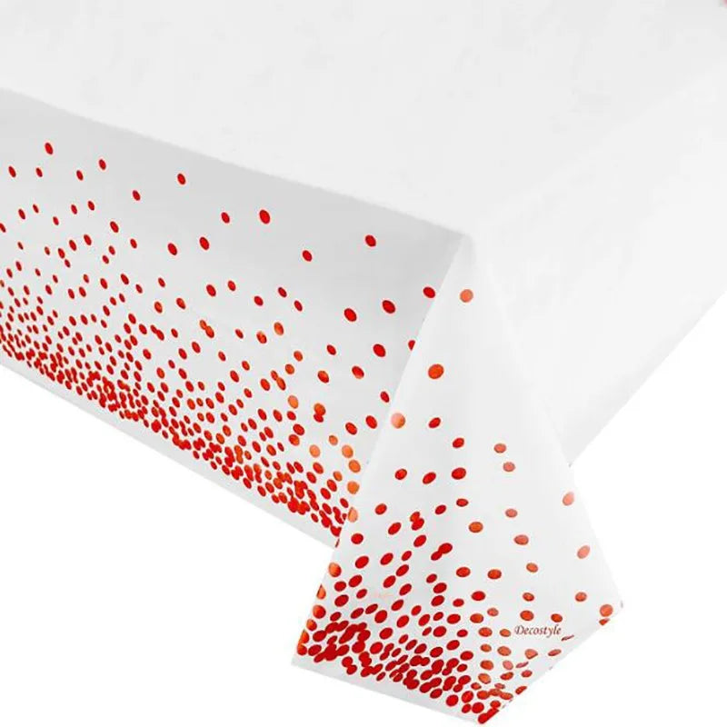 Nappe Anniversaire Blanc Et Rouge