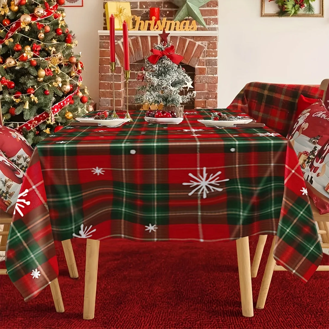Nappe Carreaux à Flacons de Noël Festif