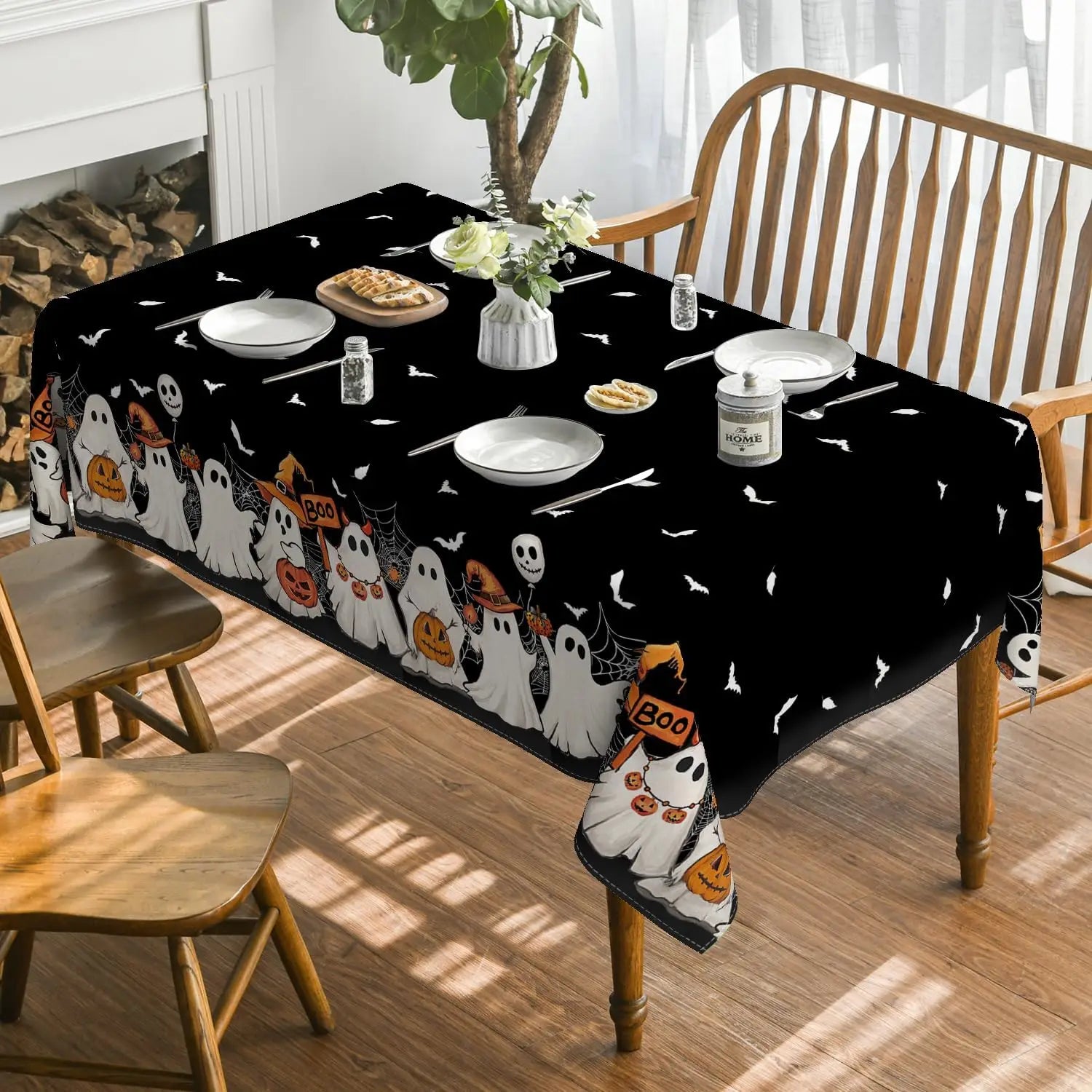 Nappe Halloween Noire Fantômes