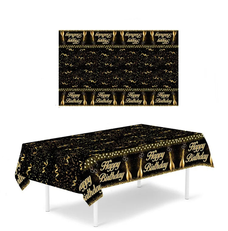 Nappe Happy Birthday Noir Gold Design