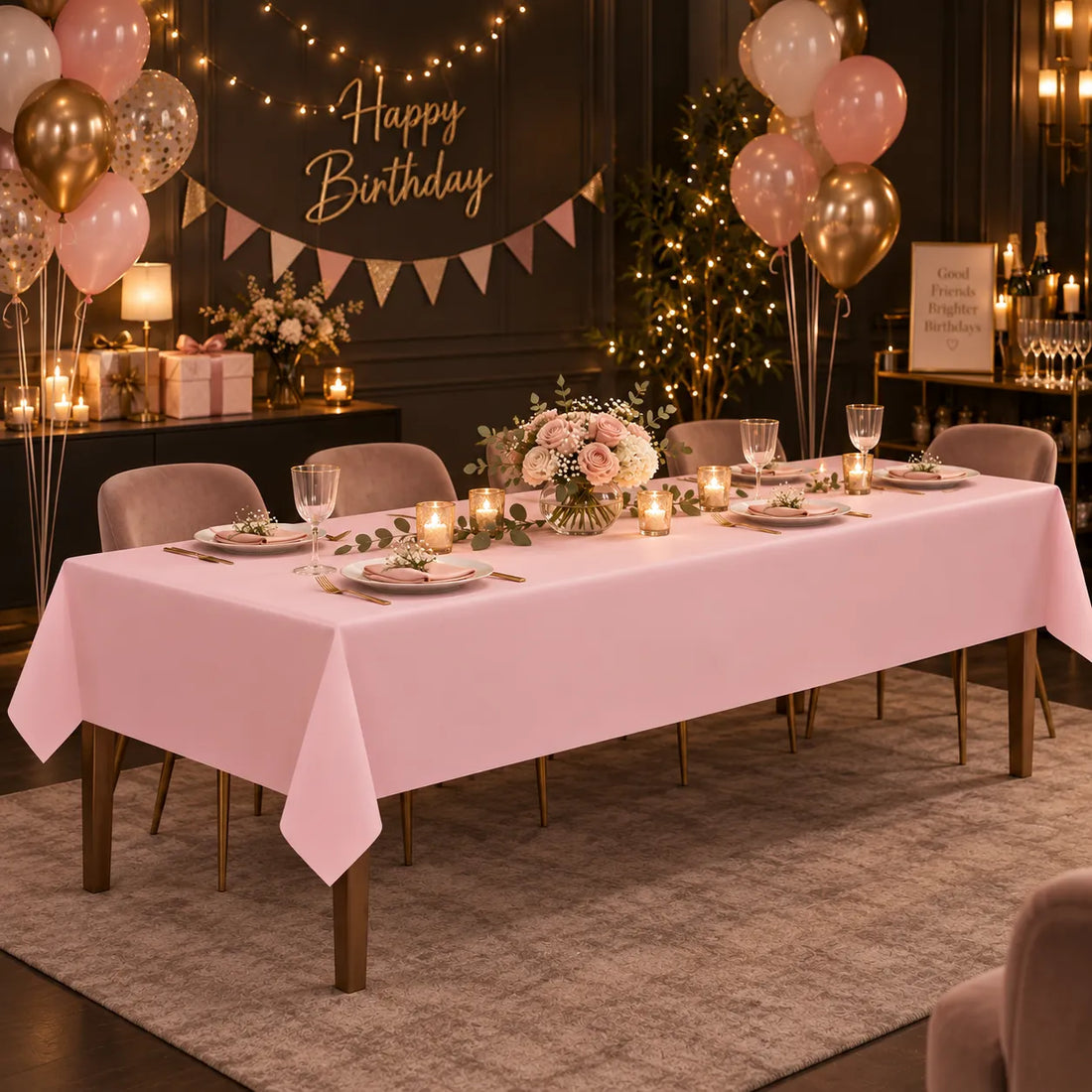 Nappe Jetable Rose Unie Belle