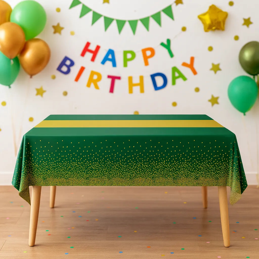Nappe Jetable Verte et Dorée