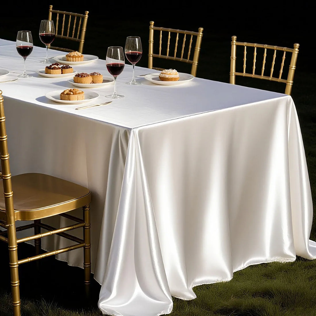 Nappe Mariage Blanc en Satin Classe