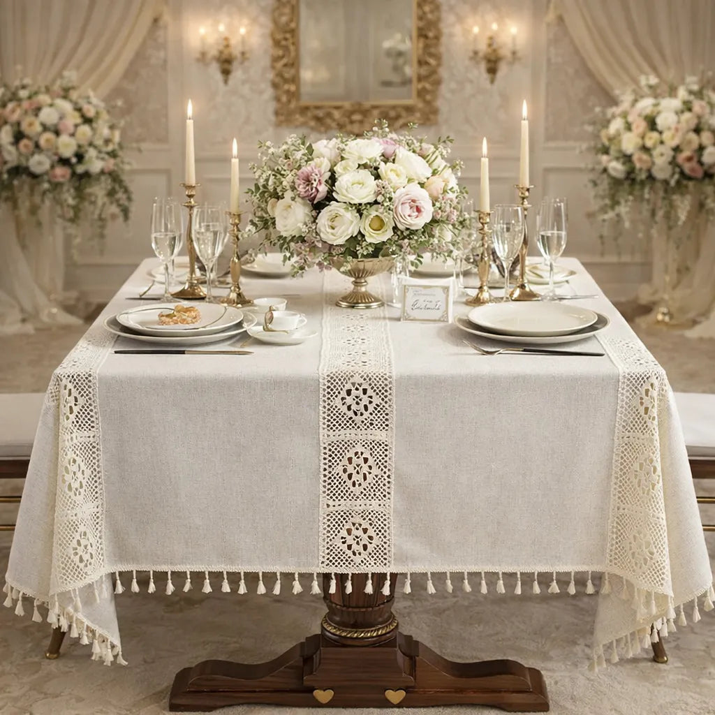 Nappe Mariage Bohème Blanche