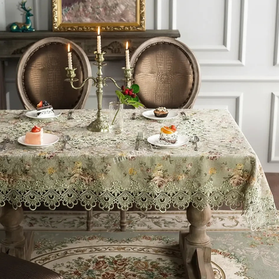 Nappe Mariage Vintage Fleurie Unique