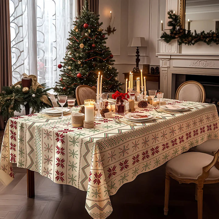 Nappe de Noël Blanc Flocons