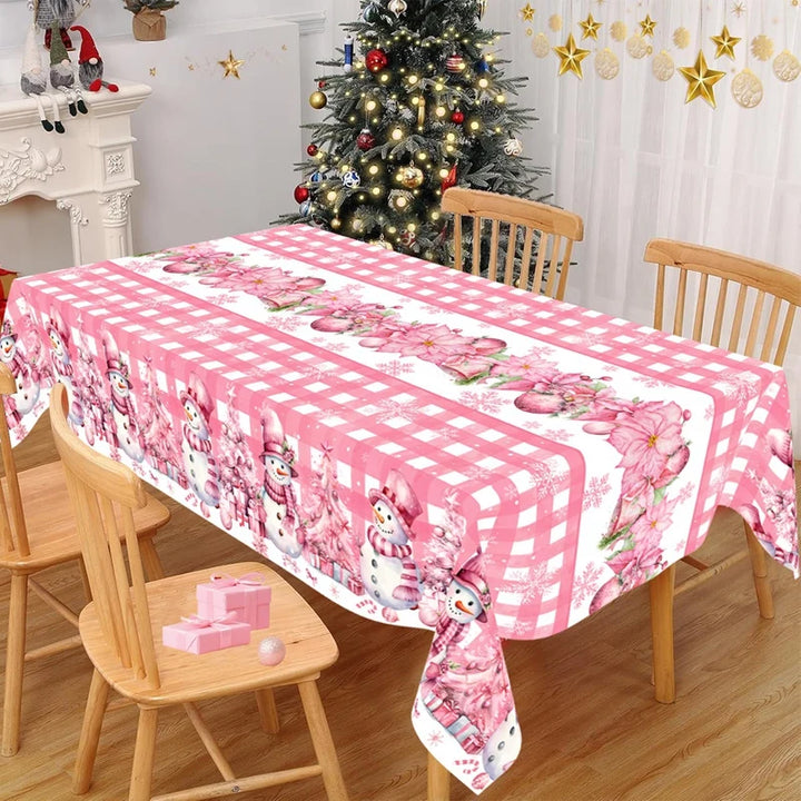 Nappe de Noël Carreaux Rose
