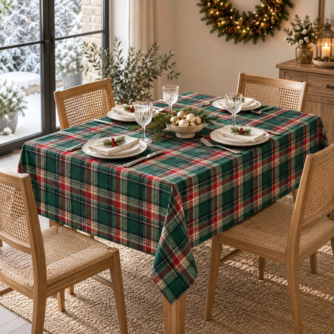 Nappe de Noël à Carreaux élégant