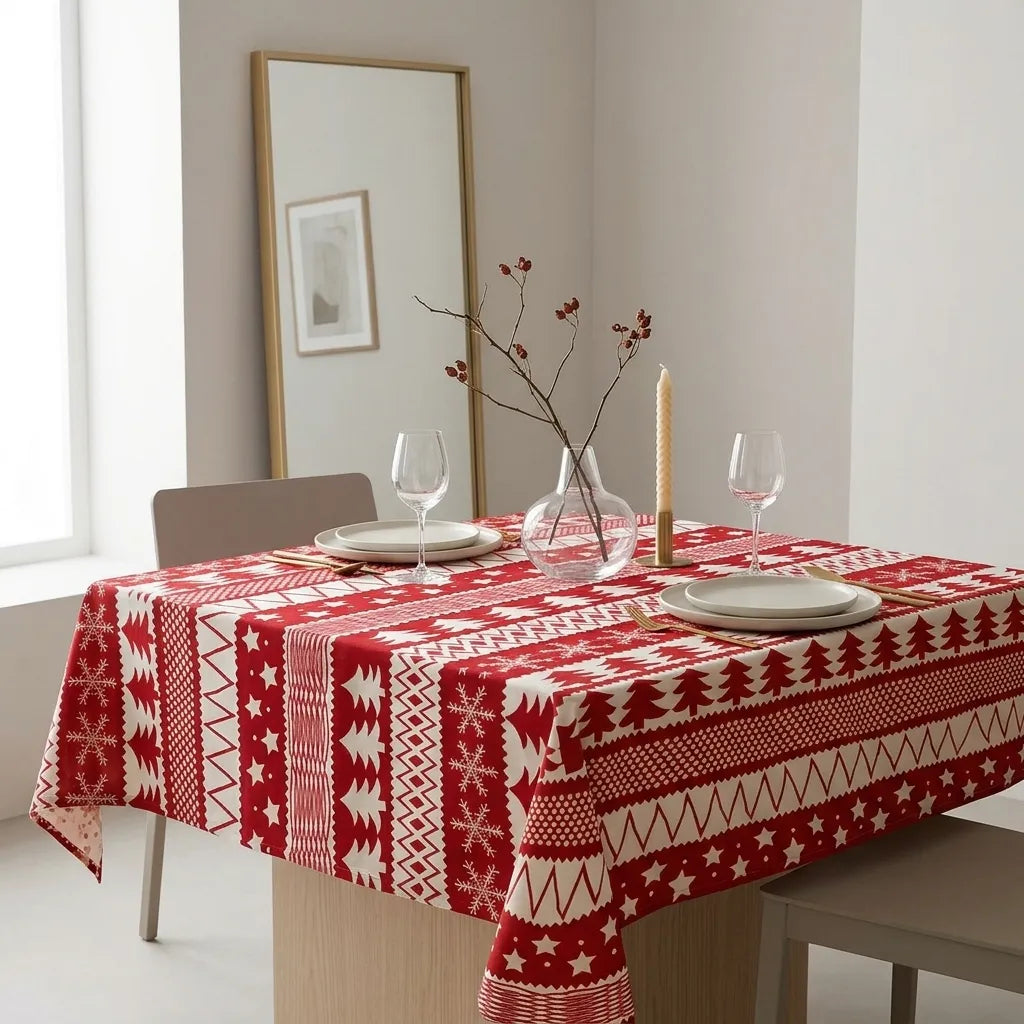 Nappe de Noël à Motifs Géométrique Minimaliste