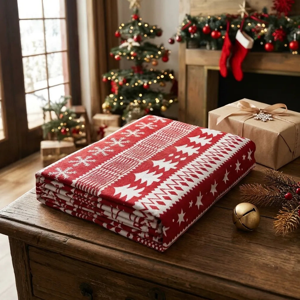 Nappe de Noël à Motifs Géométrique Unique