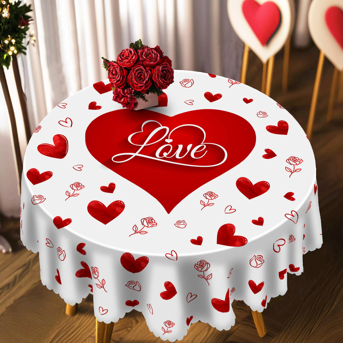 Nappe de Table Blanche Love Chic