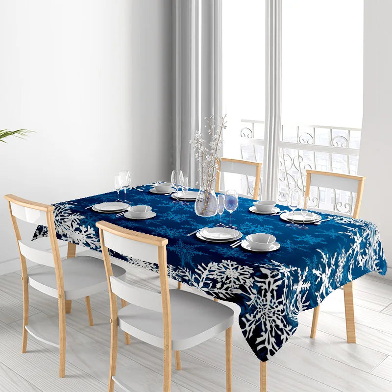 Nappe de Table Noël  Bleue Chic