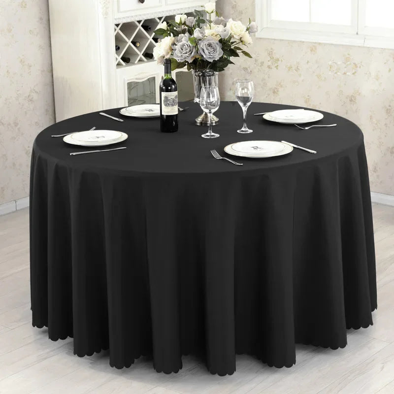 Nappe de Table Ronde Noire