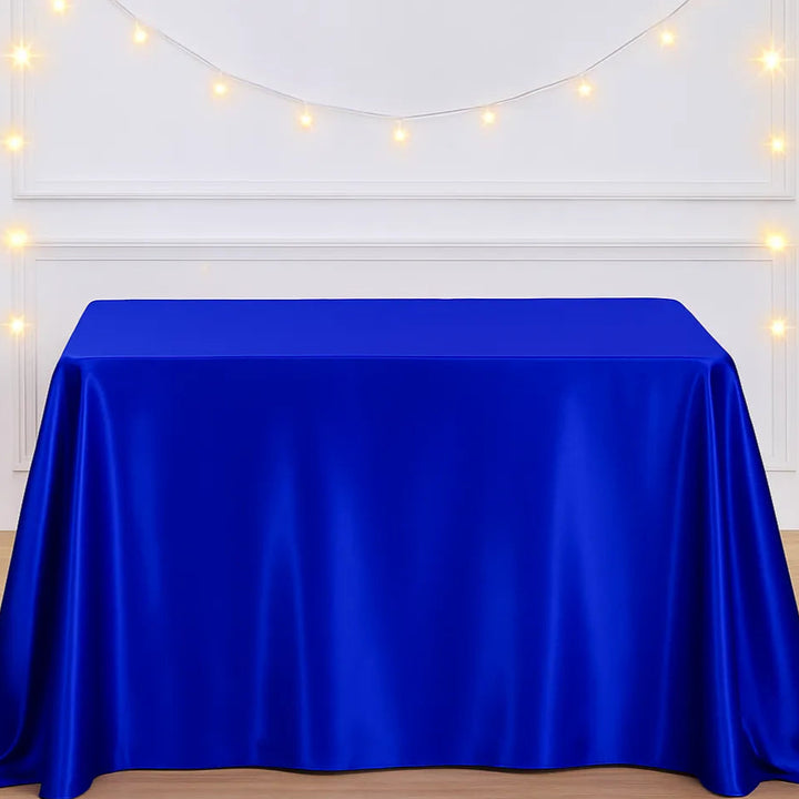 Nappe de Table en Satin Bleu Roi