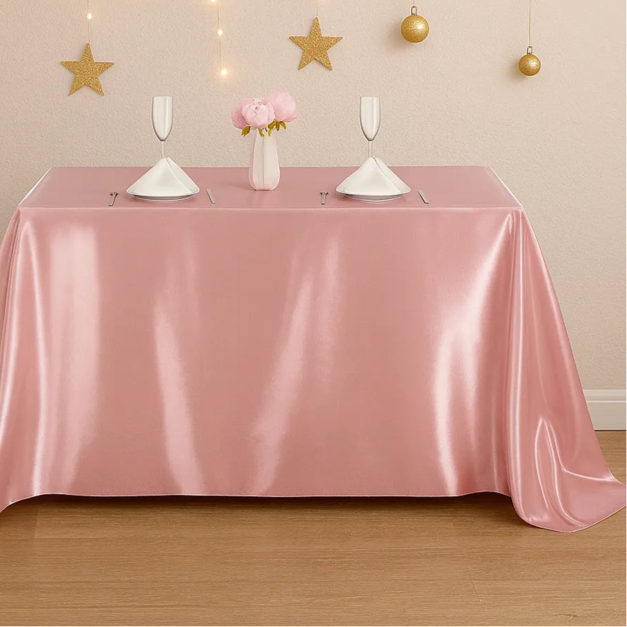 Nappe de Table en Satin Rose